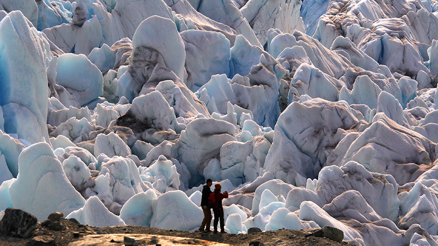 My Crew near a glacier